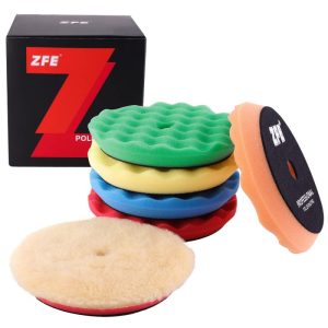 BUFFING POLISHING PADS ZFE 6PCS 5 125MM WAFFLE FOAM WOOL PAD KIT FOR 5INCH BACKING PLATE RO DA GA CAR POLISHER BOAT COMPOUNDING