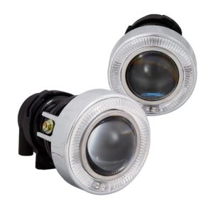 3 UNIVERSAL BLUE LED HALO H3 PROJECTOR SUPER WHITE FOG LIGHT KIT