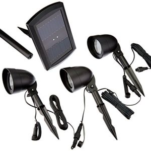 3-LIGHT 12X BRIGHTER BLACK SOLAR LED LANDSCAPE FLOOD LIGHT KIT